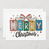 Frohe Weihnachten Retro Coquette Bow Girly Holiday (Vorne/Hinten)