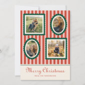 Frohe Weihnachten Retro Gestreift 4 Foto (Vorderseite)