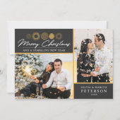 Frohe Weihnachten Retro Gold Burst Foto Gruß (Vorderseite)