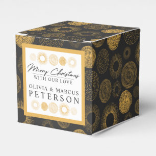 Frohe Weihnachten Retro Holiday Gold Burst Geschen Geschenkschachtel
