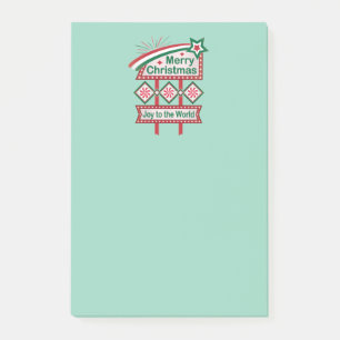 Frohe Weihnachten Retro-Marquee – Freude der Welt Post-it Klebezettel