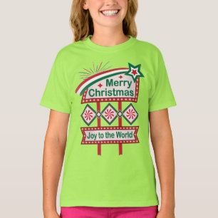 Frohe Weihnachten Retro-Marquee – Freude der Welt T-Shirt