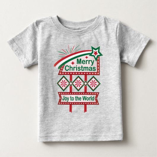 Frohe Weihnachten Retro Marquee - Freude für die W Baby T-shirt (Vorderseite)