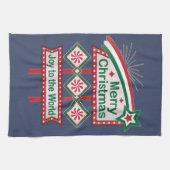 Frohe Weihnachten Retro Marquee - Freude für die W Geschirrtuch (Horizontal)
