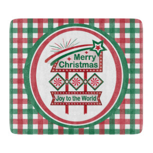 Frohe Weihnachten Retro Marquee - Freude für die W Schneidebrett