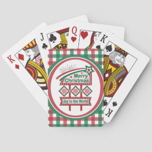 Frohe Weihnachten Retro Marquee - Freude für die W Spielkarten