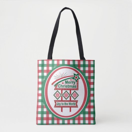 Frohe Weihnachten Retro Marquee - Freude für die W Tasche (Vorderseite)