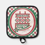 Frohe Weihnachten Retro Marquee - Freude für die W Topflappen (Vorderseite)