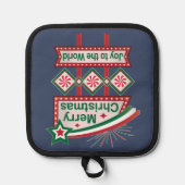 Frohe Weihnachten Retro Marquee - Freude für die W Topflappen (Vorderseite)