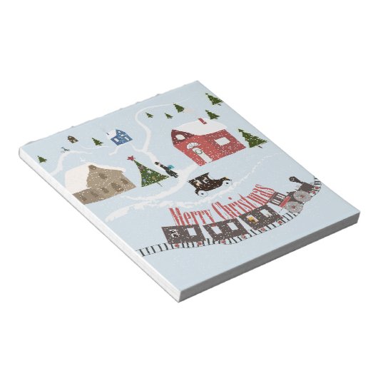 Frohe Weihnachten, Retro Notizblock (angewinkelt)