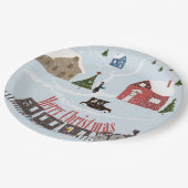 Frohe Weihnachten, Retro Pappteller (Schrägansicht)