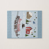 Frohe Weihnachten, Retro Puzzle (Horizontal)