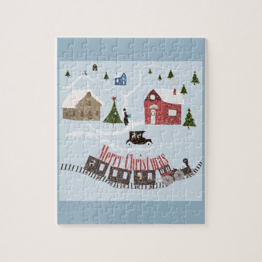 Frohe Weihnachten, Retro Puzzle (Vertikal)