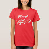 Frohe Weihnachten Retro Red Classic T-Shirt (Vorderseite)