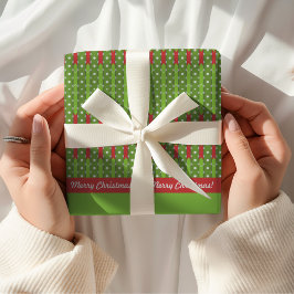 Frohe Weihnachten | Retro Red Green Geschenkpapier