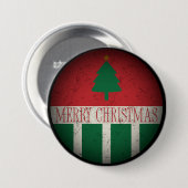 Frohe Weihnachten Retro Rot Grün Button (Vorne & Hinten)