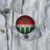 Frohe Weihnachten Retro Rot Grün Button (Beispiel)