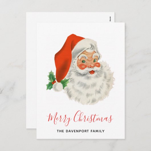 Frohe Weihnachten Retro Santa Claus (Vorne/Hinten)