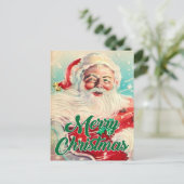 Frohe Weihnachten | Retro Santa Claus (Stehend Vorderseite)