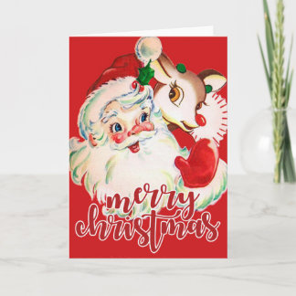 Frohe Weihnachten | Retro Santa Claus & Rudolf