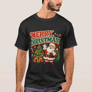 Frohe Weihnachten Retro Santa Groovy T-Shirt