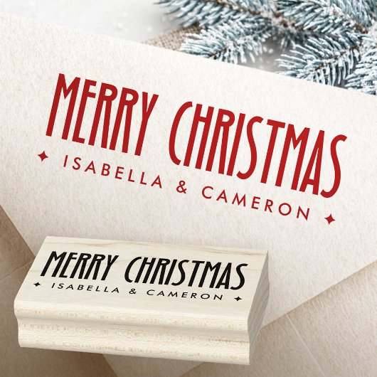 Frohe Weihnachten Retro-Schriftart benutzerdefinie Gummistempel
