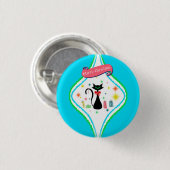 Frohe Weihnachten Retro Siamese Katze Button (Vorne & Hinten)