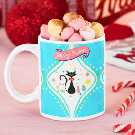 Frohe Weihnachten Retro Siamese Katze Kaffeetasse