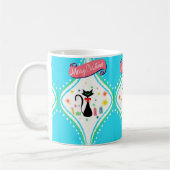 Frohe Weihnachten Retro Siamese Katze Kaffeetasse (Links)