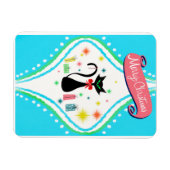 Frohe Weihnachten Retro Siamese Katze Magnet (Horizontal)