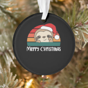 Frohe Weihnachten Retro Sloth Weihnachten Ornament
