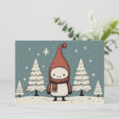 Frohe Weihnachten Retro Snowman (Stehend Vorderseite)