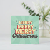 Frohe Weihnachten Retro-Stil groovy Text (Stehend Vorderseite)