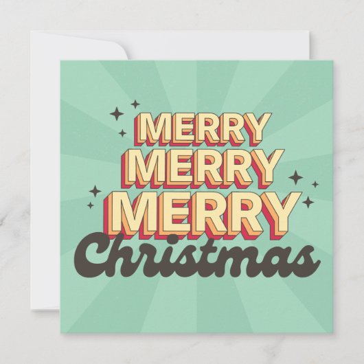 Frohe Weihnachten Retro-Stil groovy Text (Vorderseite)