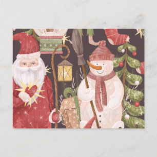 Frohe Weihnachten Retro Vintager Weihnachtsmann