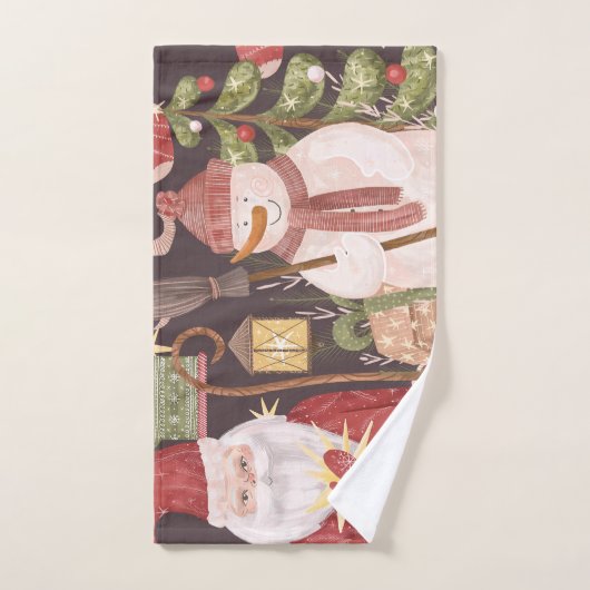 Frohe Weihnachten Retro Vintager Weihnachtsmann Handtuch (Handtuch)
