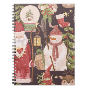 Frohe Weihnachten Retro Vintager Weihnachtsmann Notizblock