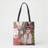 Frohe Weihnachten Retro Vintager Weihnachtsmann Tasche (Vorderseite)