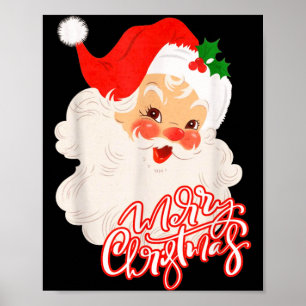 Frohe Weihnachten Retro Weihnachtsmann Vintage Ret Poster