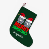 Frohe Weihnachten Rhino Niedlich Custom Kleiner Weihnachtsstrumpf (Vorderansicht (hängend))