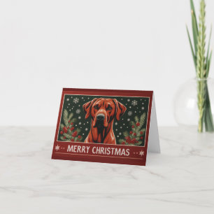 Frohe Weihnachten Rhodesian Ridgeback Hund mit San