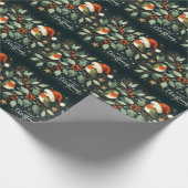 Frohe Weihnachten Robin Mistletoe Wreath Geschenkpapier (Ecke)