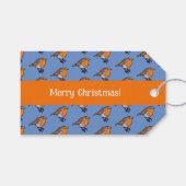 Frohe Weihnachten! Robin Red Breast Pattern Geschenkanhänger (Vorderseite (Horizontal))