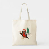 Frohe Weihnachten Robin-Tragetasche Tragetasche (Rückseite)