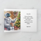 Frohe Weihnachten Robot Tech Mädchen STEM-Gruß (Innenseite)