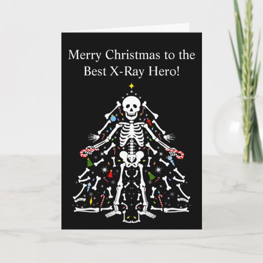 Frohe Weihnachten Röntgen-Tech Weihnachtsbaum Skel Karte (Vorderseite)