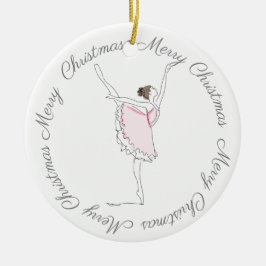 Frohe Weihnachten Rosa Ballerina Ornament