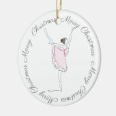 Frohe Weihnachten Rosa Ballerina Ornament (Links)