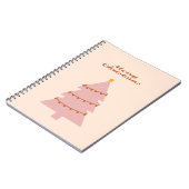 Frohe Weihnachten Rosa Baum Notizblock (Linke Seite)