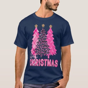 Frohe Weihnachten Rosa Bäume T-Shirt